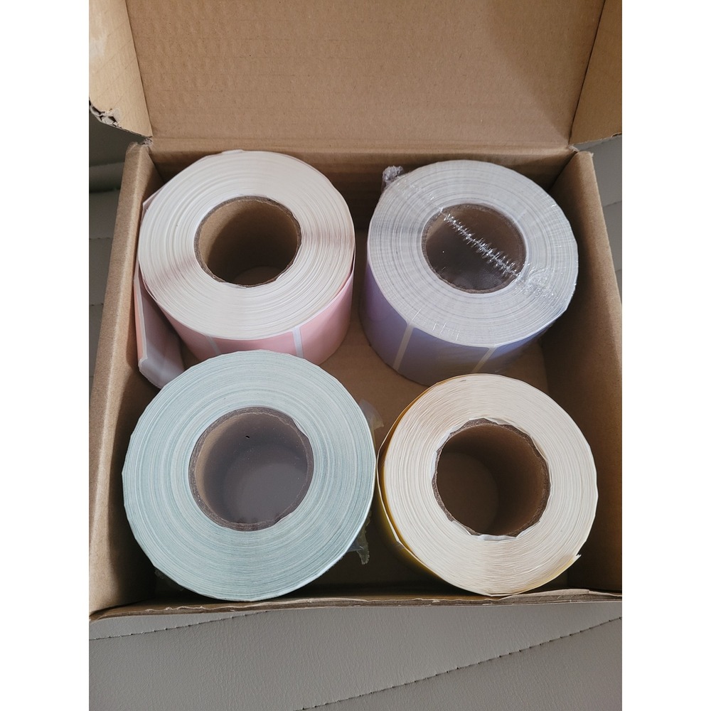OFFNOVA 4000ct Direct Thermal Labels 2.25x1.25 Pink Purple Green Yellow #8